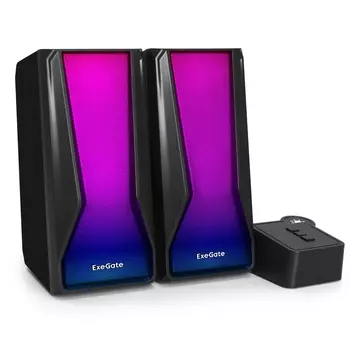 Акустика 2.0 ExeGate Accord 230, 6 Вт, Bluetooth, подсветка, черный (EX289687RUS)