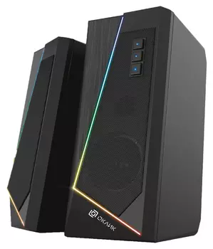 Акустика 2.0 Oklick OK-125, 12 Вт, AUX, подсветка, черный (N518)