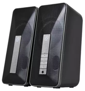 Акустика 2.0 Oklick OK-130, 20 Вт, AUX, Bluetooth, подсветка, черный (V301BT)