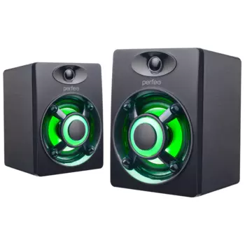 Акустика 2.0 Perfeo Oreol, 6 Вт, подсветка, черный (PF_A4440)