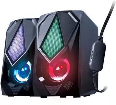 Акустика 2.0 QUMO Mask AS004, 10 Вт, подсветка, черный (30568)