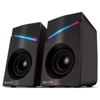 Акустика 2.0 SVEN 305, 6 Вт, подсветка, черный (SV-021665)