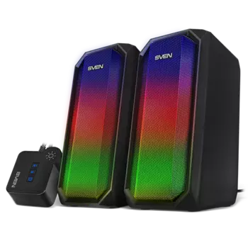Акустика 2.0 SVEN 420, 10 Вт, Bluetooth, подсветка, черный (SV-020965)