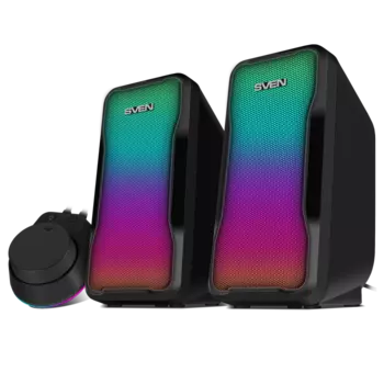 Акустика 2.0 SVEN 435, 10 Вт, Bluetooth, подсветка, черный (SV-020927)