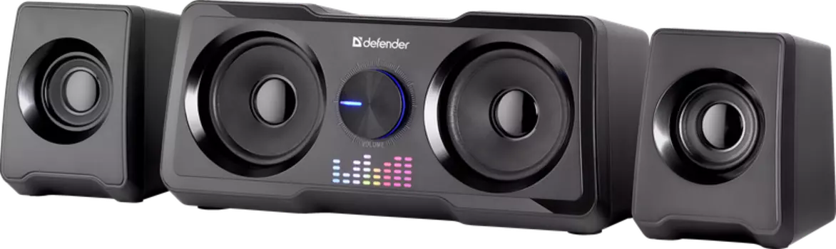 Акустика 2.1 Defender Soundwall, 16 Вт, AUX, подсветка, черный (65214)