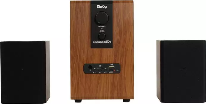 Акустика 2.1 Dialog AP-150, 10 Вт, USB, SD, коричневый