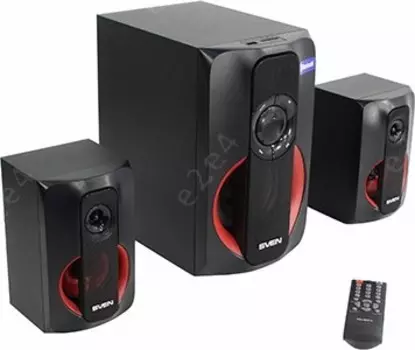 Акустика 2.1 SVEN MS-304, 40 Вт, FM, USB, SD, Bluetooth, красный/черный (SV-015602)
