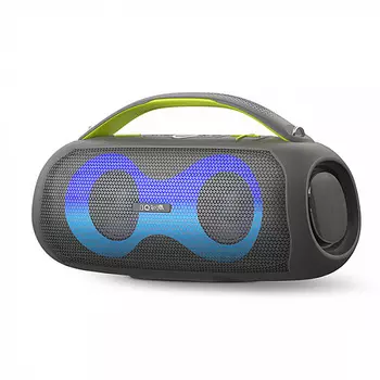 Акустика BQ PBS4001, 20 Вт, FM, AUX, USB, microSD, Bluetooth, подсветка, серый
