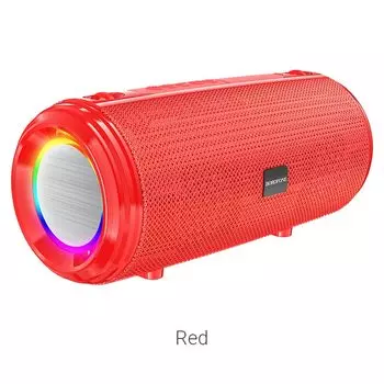 Портативная акустика Borofone BR13 Young, 10 Вт, FM, AUX, USB, microSD, Bluetooth, подсветка, красный