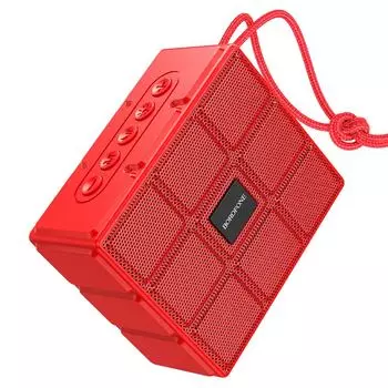 Портативная акустика Borofone BR16 Gage, 5 Вт, FM, AUX, USB, microSD, Bluetooth, подсветка, красный (134285)