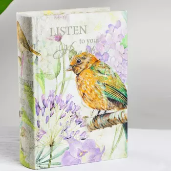 Шкатулка Glasar Bird в виде книги бежевая 14х5х20 см