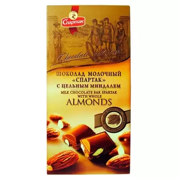 Шоколад молочный Спартак с цельным миндалем 90 г