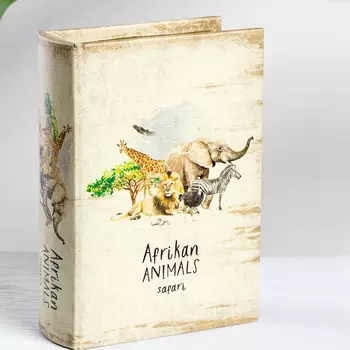 Шкатулка Glasar Safari в виде книги бежевая 14х5х20 см