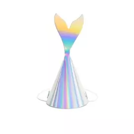 Шляпки праздничная Party Deco mermaid 18см 6шт в ассортименте