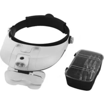 Лупа Kromatech налобная 1/2/3/4/5/6x, с подсветкой (2 LED) MG81001-G