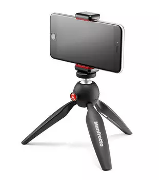 Штатив настольный Manfrotto Pixi с держателем смартфона MKPIXICLAMP-BK
