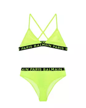 Купальник с блестками, желтый Balmain