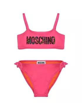 Купальник с леопардовым лого Moschino