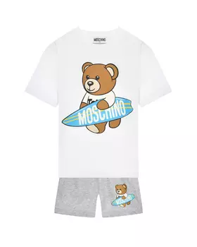 Комплект: футболка и шорты, принт "серфинг" Moschino