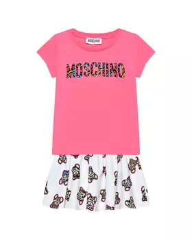Комплект: розовая футболка+ юбка Moschino