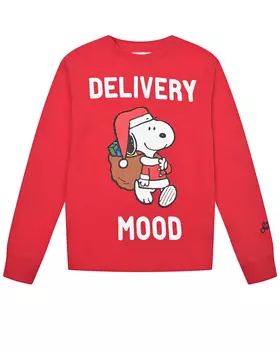 Красная толстовка с принтом "Delivery mood" Saint Barth детская