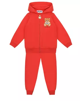 Красный спортивный костюм с принтом "медвежонок" Moschino детский