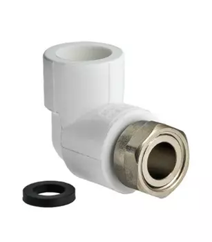 Угол полипропиленовый Valtec 20 мм х 3/4 ВР(г) с накидной гайкой (VTp.758.0.02005)
