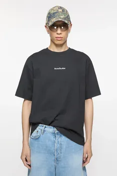 Футболка с логотипом - Свободный крой Acne Studios, черный