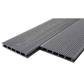 Террасная доска ДПК T-Decks цвет Серый 2000x150x20 мм двусторонний 0.3 м