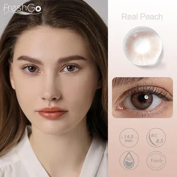 Контактные линзы FreshGo Natrual Color для глаз, косметика, серые контактные линзы для глаз, 1 пара, цветные линзы для ежегодных красавиц ганза желтый