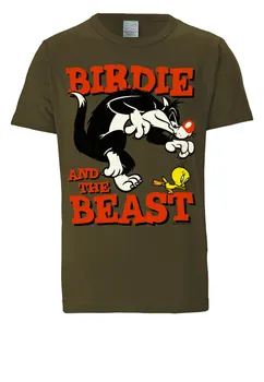 Футболка Logoshirt s Looney Tunes – Sylvester & Tweety, цвет oliv-grn