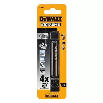 Сверло по металлу DeWalt EX HSS-CO DT4901 2.5х57мм 2шт