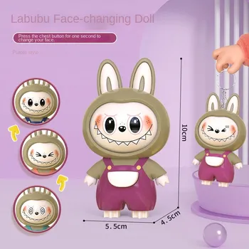 Кулон-фигурка Labbubu, игрушка, меняющая лицо, кукла Labbubu, милый мультфильм, аниме, игрушки-фиджеты, игрушки-антистресс для взрослых и детей, подарок синий