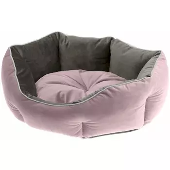 Ferplast Queen 50 софа для кошек и собак, двухсторонняя, велюр, розово-серая - 50x40xh18 см породы мелкого размера Украина 1 уп. х 1 шт. х 0.928 кг
