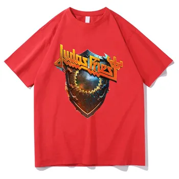 Judas Priest Shield of Pain Tour 2025 Футболки Judas Priest Band Metal Rock Одежда Мужская Женская Хлопковая Футболка Унисекс с Круглым Вырезом Y2K XS чёрный