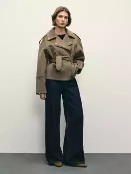 Джинсы wide leg с высокой посадкой