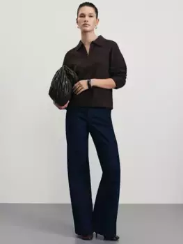 Джинсы wide leg с высокой посадкой