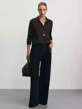 Джинсы wide leg с высокой посадкой