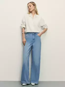 Джинсы wide leg со стрелками