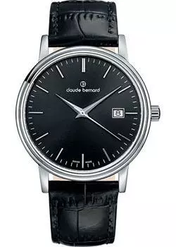 Швейцарские наручные мужские часы Claude Bernard 53007-3NIN. Коллекция Classic Gents