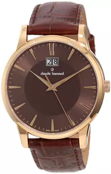 Швейцарские наручные мужские часы Claude Bernard 63003-37RBRIR. Коллекция Classic Gents