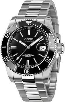Швейцарские наручные мужские часы Epos 3504.131.20.15.30. Коллекция Diver