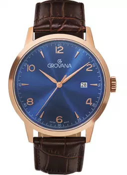Швейцарские наручные мужские часы Grovana 2100.1565. Коллекция Traditional