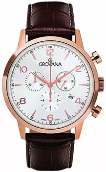 Швейцарские наручные мужские часы Grovana 2100.9562. Коллекция Chrono
