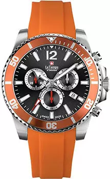 Швейцарские наручные мужские часы Le Temps LT1044.14BR05. Коллекция Swiss Naval Patrol Chronograph