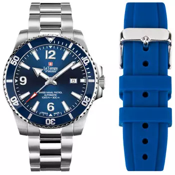 Швейцарские наручные мужские часы Le Temps LT1045.03BS01. Коллекция Swiss Naval Patrol Automatic