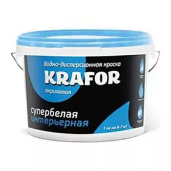 KRAFOR краска в/д интерьерная супербелая 14 кг 1 альфа 42762