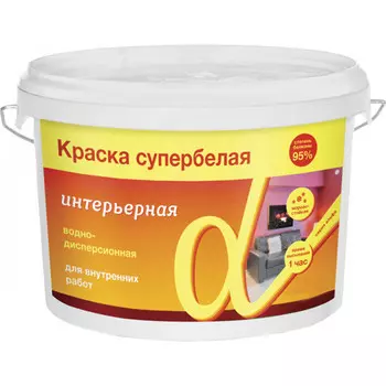 KRAFOR Краска в/д интерьерная супербелая 3 кг 1 АЛЬФА 42760
