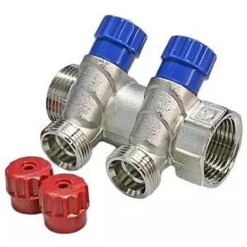 Коллектор с регулирующими вентилями, 3/4"х2 вых. 1/2" НР Valtec VTc.560.N.0502