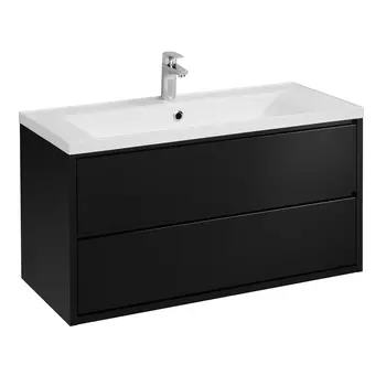Тумба с раковиной Aquaton Римини, 100 см, чёрный, 1A234601RN950